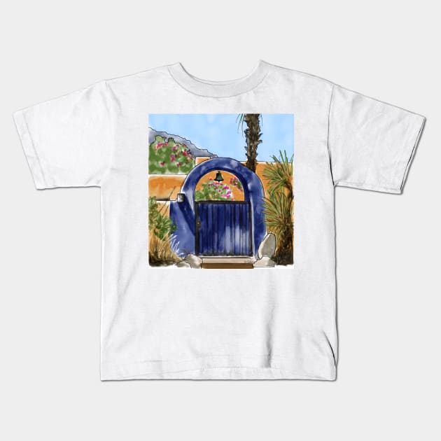 La Quinta Blue Door Kids T-Shirt by kschowe